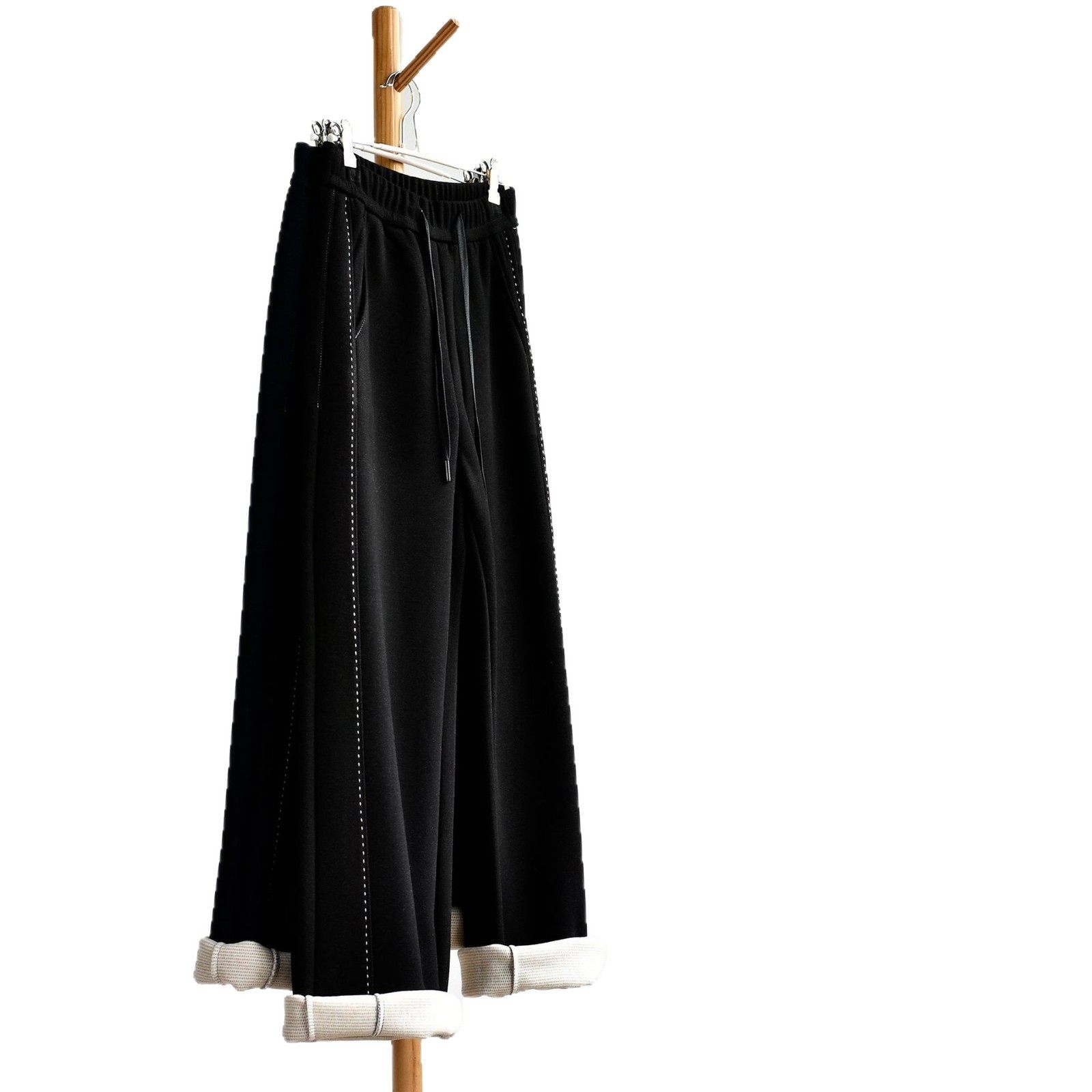 石墨烯加绒加厚直筒牛仔裤女士保暖阔腿拖地长裤宽松紧高腰休闲裤,淘宝优惠券,粉丝福利购,淘宝优惠卷