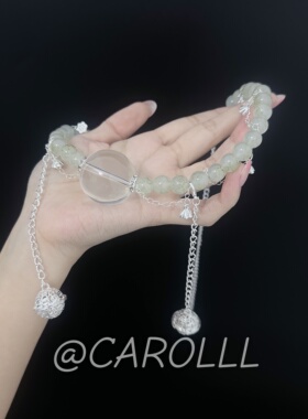 CAROLLL新中式豆绿口塞水晶口水球