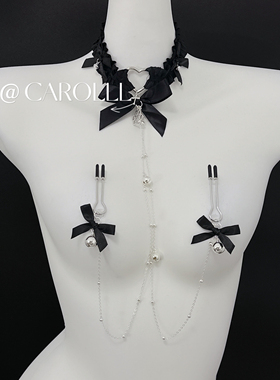 CAROLLL是的主人！蕾丝项圈铃铛蝴蝶结项圈性感外出项圈