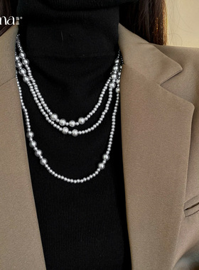 法式珍珠丰美饰品厂毛衣链