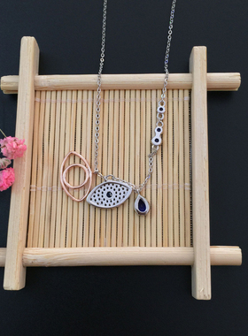 s925纯银恶魔之眼项链女时尚款