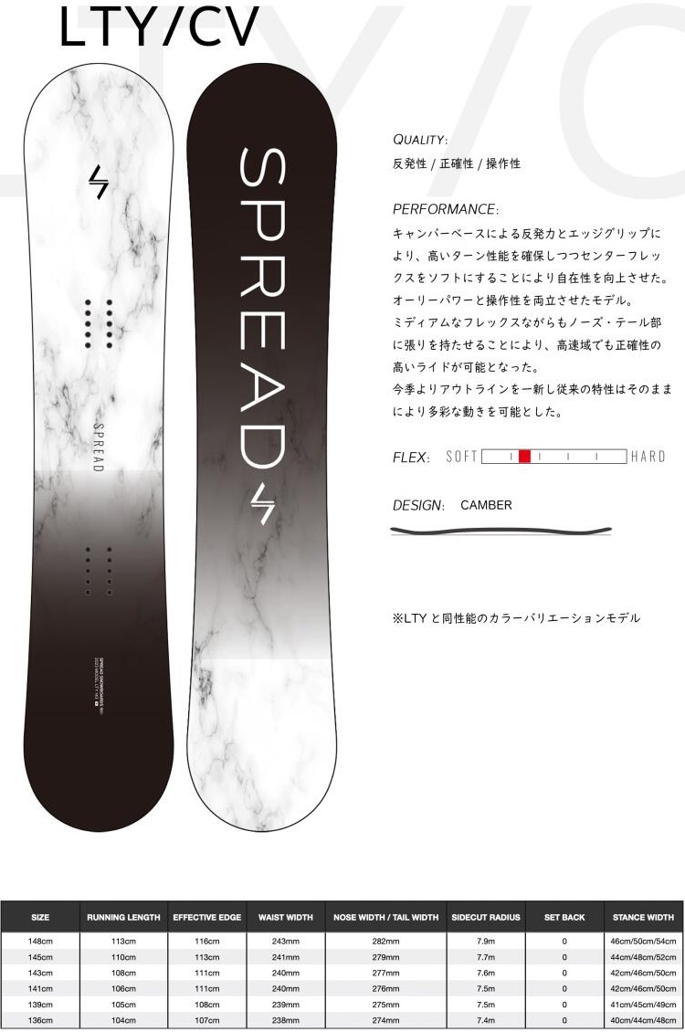 2324日本SPREAD滑雪板单板男女成人全能平花板LTY LTA LTB - 图3