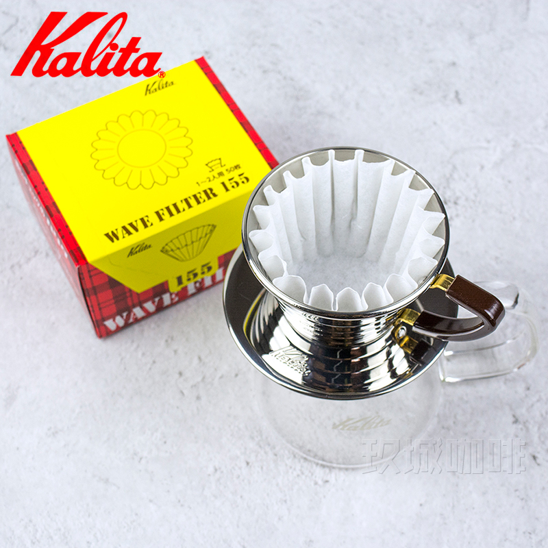 包邮日本原装Kalita 篮型波纹蛋糕杯手冲咖啡滤纸 白色155/185号 - 图1