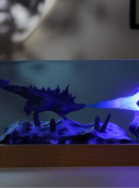 2025年新款创意微景观树脂小夜灯巨型怪物燃烧夜灯装饰礼物送男友