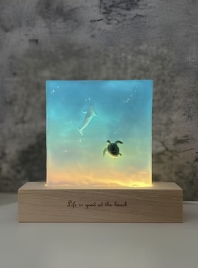 滴胶摆件成品鲸鱼礼物海洋生物环氧树脂工艺品送女友创意 小礼物