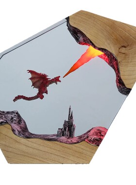 玄幻魔戒双飞龙城堡氛围灯摆件