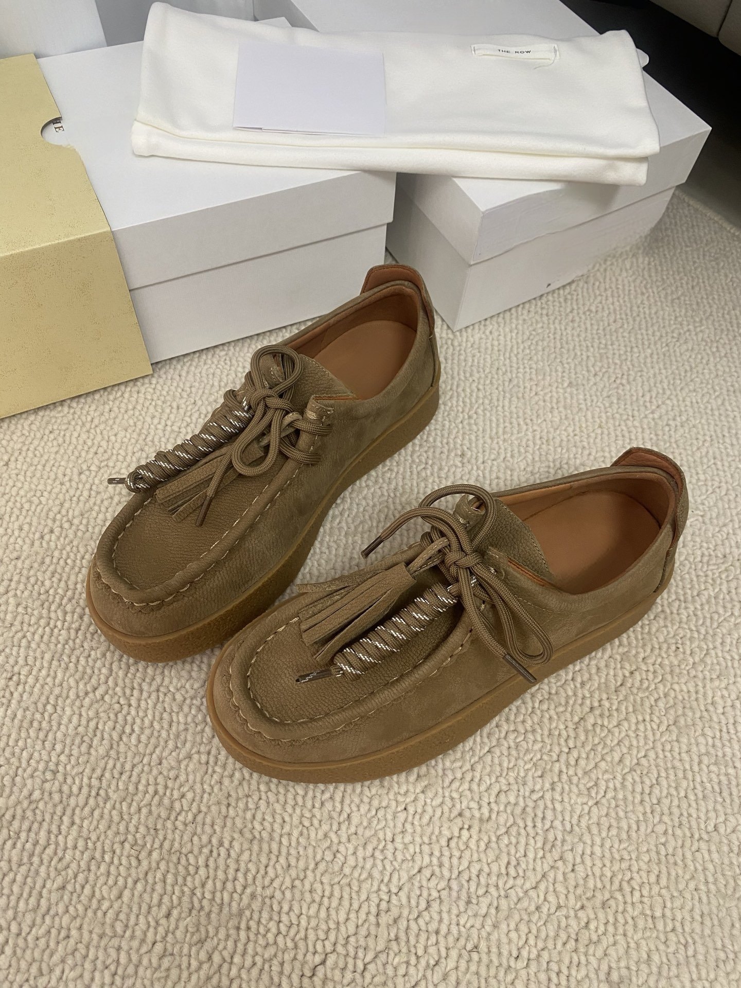 26ss/新款流苏牛皮麂皮系带厚底增高女乐福鞋袋鼠鞋,淘宝优惠券,粉丝福利购,淘宝优惠卷