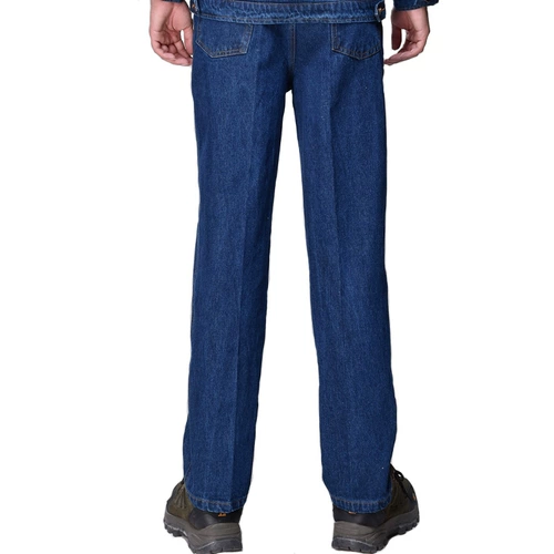 Мужские хлопковые джинсовые демисезонные износостойкие штаны для работы, большой размер