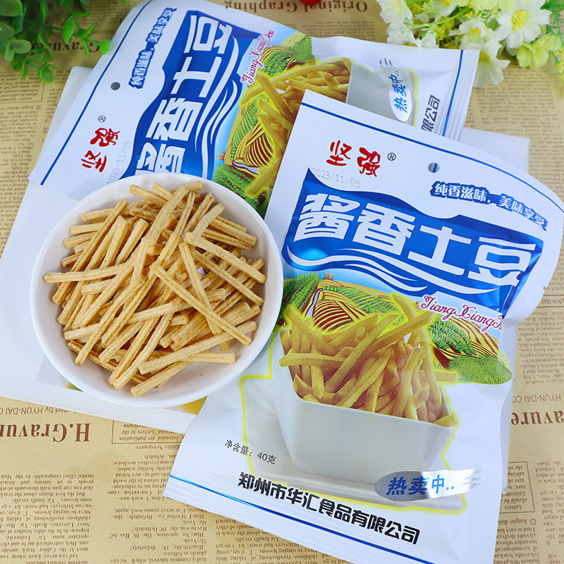 坚强酱香土豆薯条小时候椒盐土豆条咪脆儿时怀旧膨化校园零食小吃