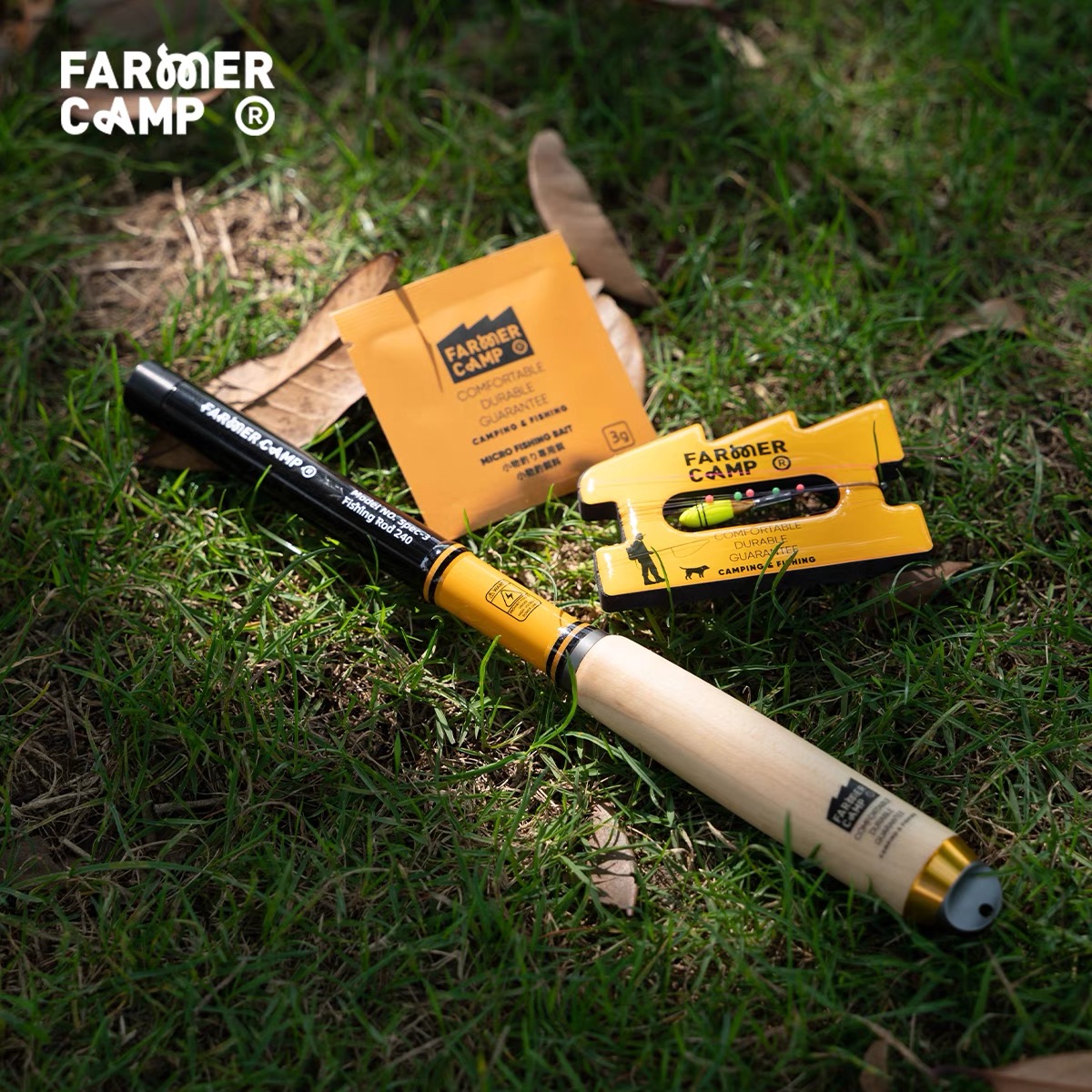 Farmer Cam小物钓鱼竿套装 线组饵料收纳盒溪流钓白条小物钓鱼竿