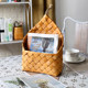 Kitchen American style pastoral leather handle wall-mounted basket