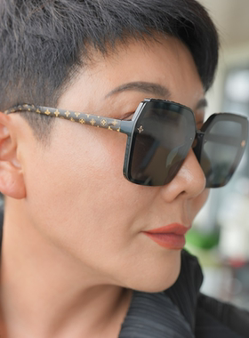 2024新款十字花时尚眼镜偏光女款百搭拼色系列时尚1001