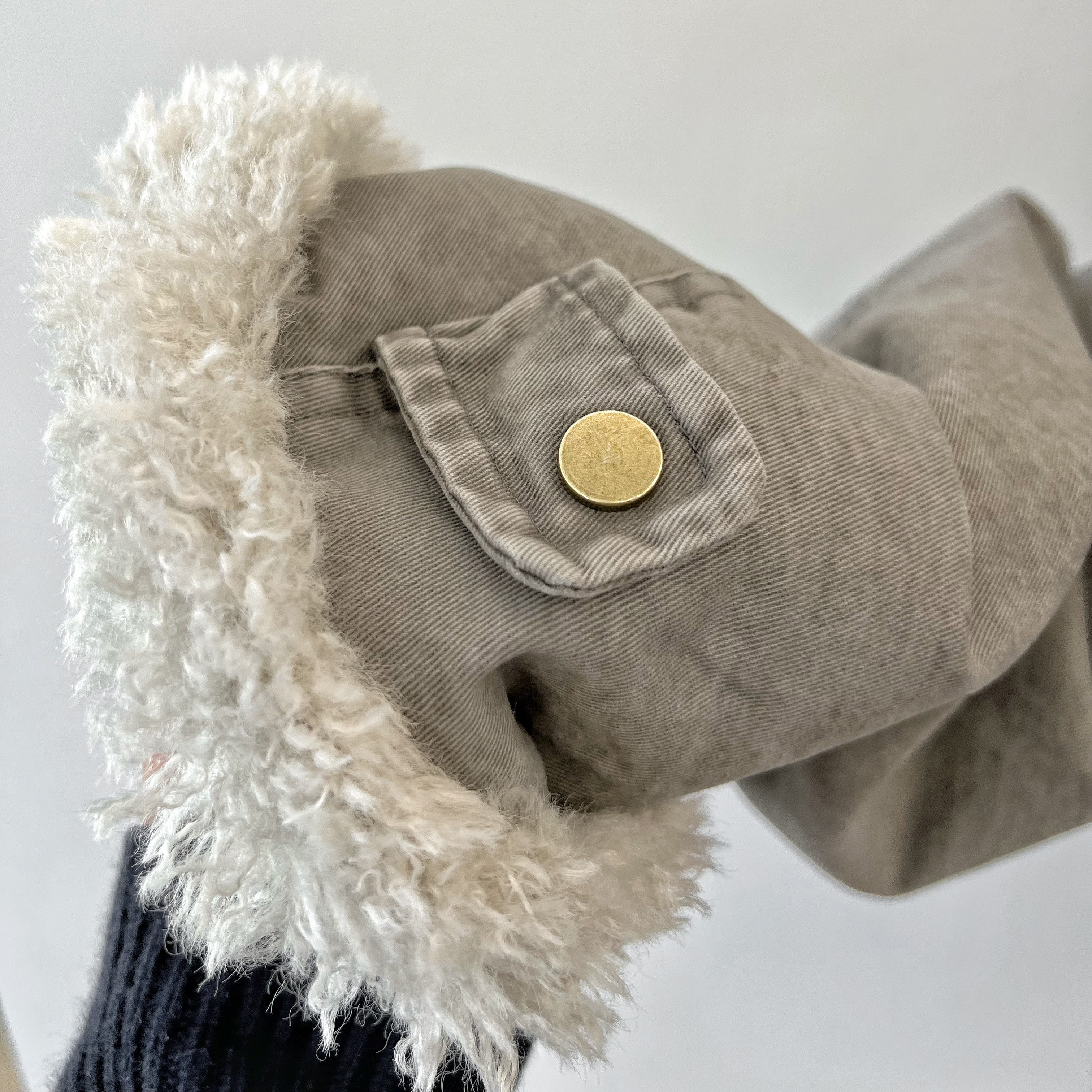 米娜家 欧洲站 现货 25美式复古毛绒内里百搭宽松短外套 E550 221,淘宝优惠券,粉丝福利购,淘宝优惠卷