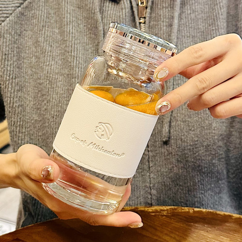 高级感轻奢泡茶杯2025新款水杯高硼硅玻璃杯耐高温女高颜值杯子 - 图0