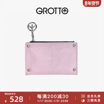 GROTTO MUSIC NEW PLANT TANNING SHEEP LEATHER Leather Girl Card Wallet Wallet for New Years Gift