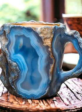 树脂工艺品仿矿物水晶咖啡杯