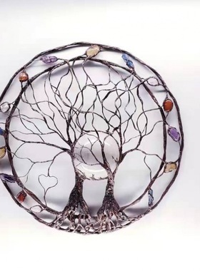 生命之环金属树墙艺术装饰品