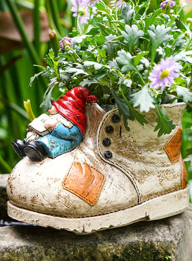 多肉微景观鞋子侏儒花盆