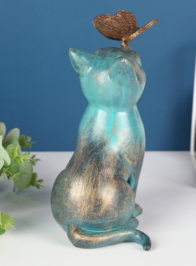 小猫蝴蝶庭院装饰品家居客厅