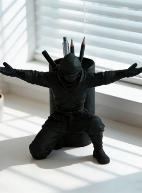 新品3d打印忍者笔架桌面收纳摆件