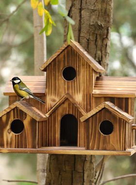 新亚马逊木质鸟窝创意田园户