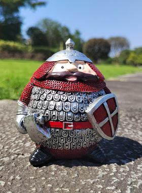 新款圣诞小矮人侏儒骑士雕像树脂