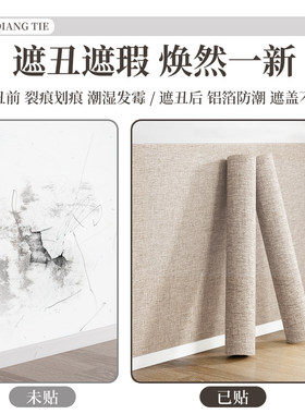 墙布自粘防水防潮墙贴装饰走廊墙裙护墙板墙围遮丑翻新软包壁布