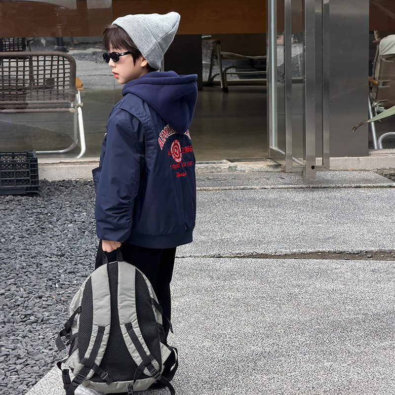 依依妈男童刺绣夹棉加厚连帽棒球服儿童冬装上衣宝宝休闲棉服外套,淘宝优惠券,粉丝福利购,淘宝优惠卷