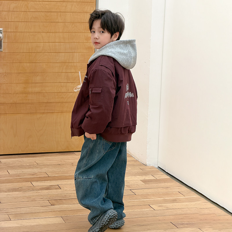 依依妈男童夹棉加厚假两件连帽外套儿童冬装上衣宝宝字母宽松棉服,淘宝优惠券,粉丝福利购,淘宝优惠卷