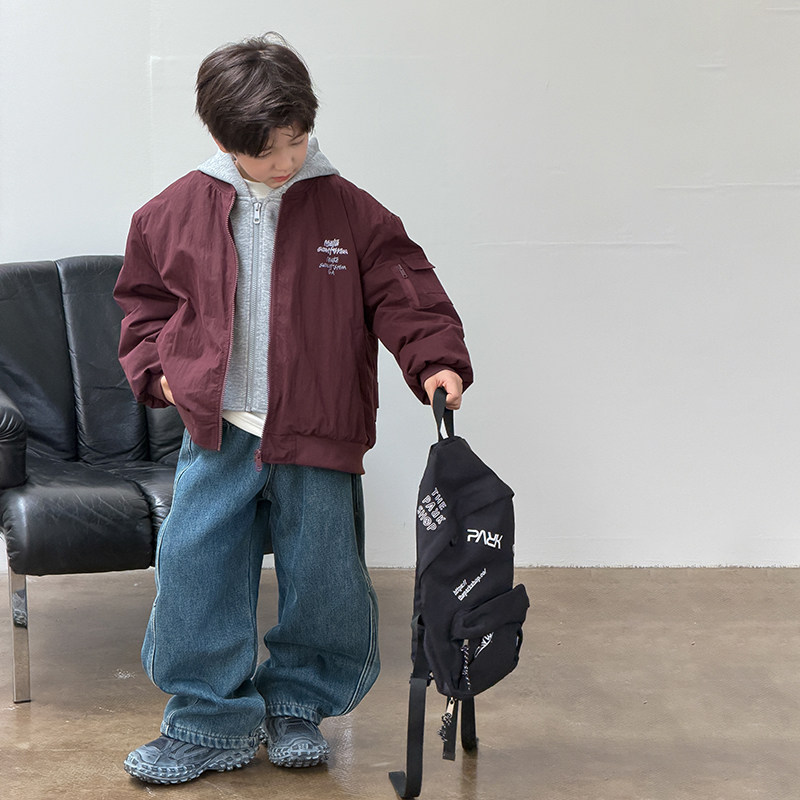 依依妈男童夹棉加厚假两件连帽外套儿童冬装上衣宝宝字母宽松棉服,淘宝优惠券,粉丝福利购,淘宝优惠卷