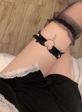 黑色朋克项链女jk不良暗黑爱心锁骨链脖子饰品choker颈带项圈