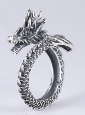 龙形戒指指环男女潮炫酷霸气新款开口单身戒个性高级冷淡风配饰