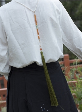 汉服长流苏项链吊坠中国风配饰女款日常颈饰