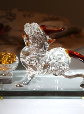 吉祥水晶貔貅组合客厅元宝装饰品