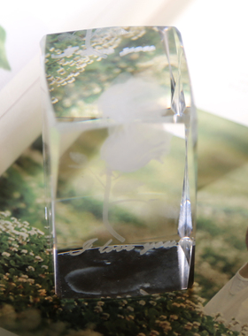 生日礼物小礼品情人节纪念品摆件玻璃内雕退伍送战友平安夜圣诞节