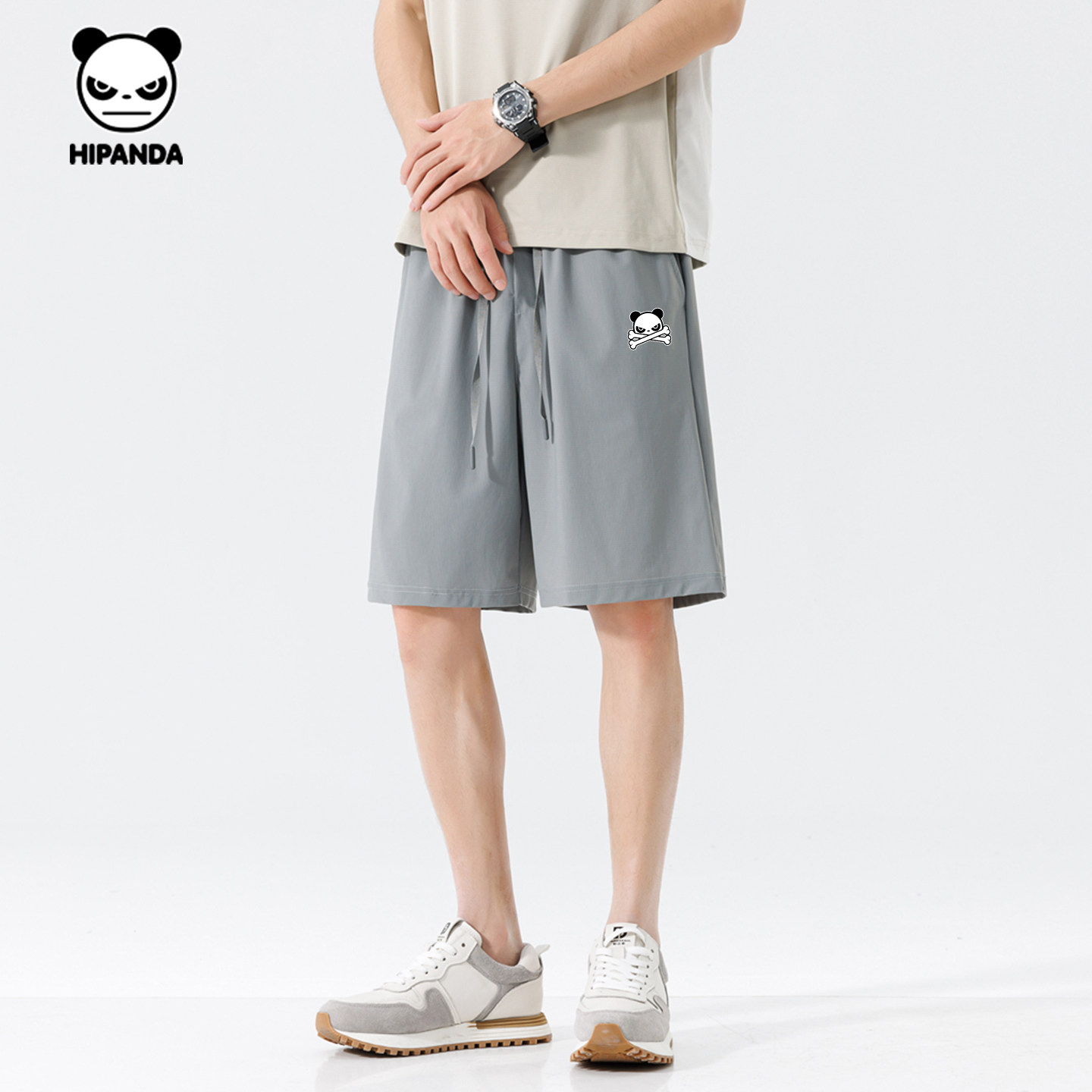 Hipanda你好熊猫美式防晒凉感潮透气冰丝五分短裤男2026夏季新款,淘宝优惠券,粉丝福利购,淘宝优惠卷