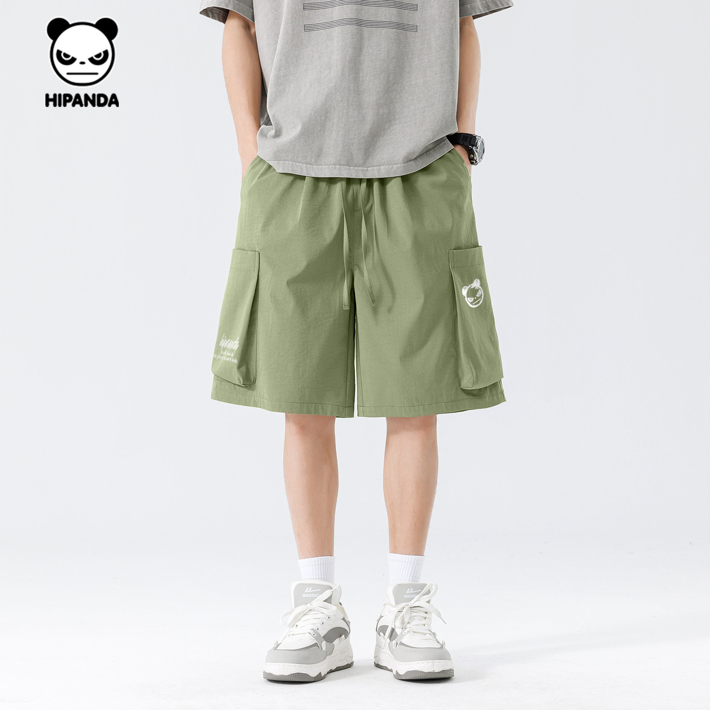 Hipanda你好熊猫户外工装凉感运动透气潮五分短裤男2026夏季新款,淘宝优惠券,粉丝福利购,淘宝优惠卷
