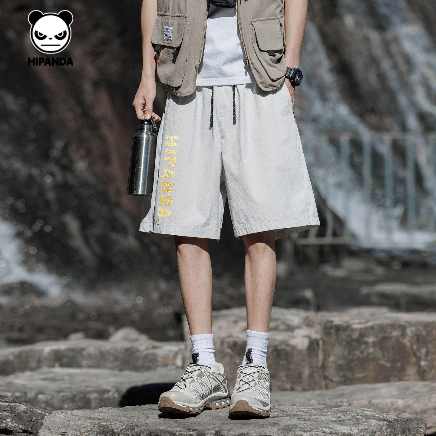 Hipanda你好熊猫防晒凉感透气户外运动百搭五分短裤男2026夏新款C,淘宝优惠券,粉丝福利购,淘宝优惠卷