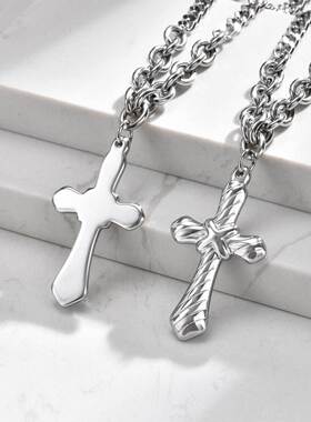 全饰爱欧美磨链十字架项链