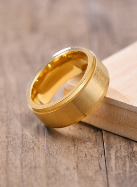 泰爱你简约拉丝款转动戒指