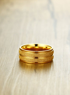 泰爱你钛钢奢华磨砂款戒指