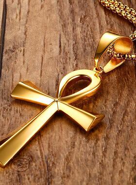 全饰爱时尚简约安卡十字架项链