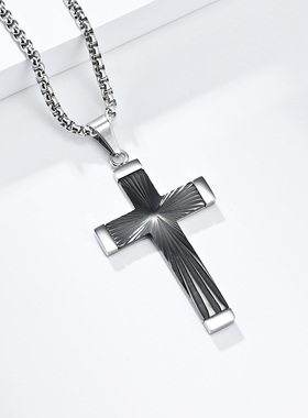 泰爱你时尚光线折射十字架项链