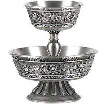 Pure tin hair care cup for the Buddhas cup for home Buddhist hall Tibet Eight auspicious carved wine water supply cup swinging piece