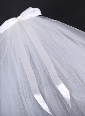 Wedding Dress Veils White Bowknot Bridal 头纱蝴蝶结新娘结婚