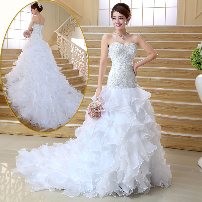 新娘结婚韩版MN婚纱拖尾高端定制 Wedding Gown Bridal Dresses