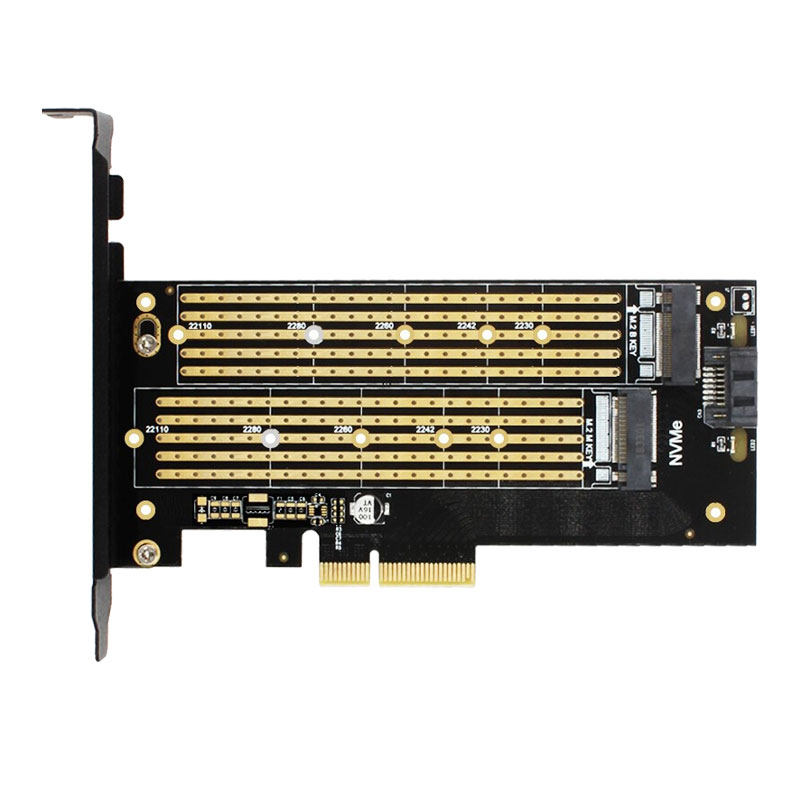 佳翼SK6 M.2NVMe SSD固态硬盘转PCIEX4转接卡MKey+BKeyNGFF双口卡 - 图0