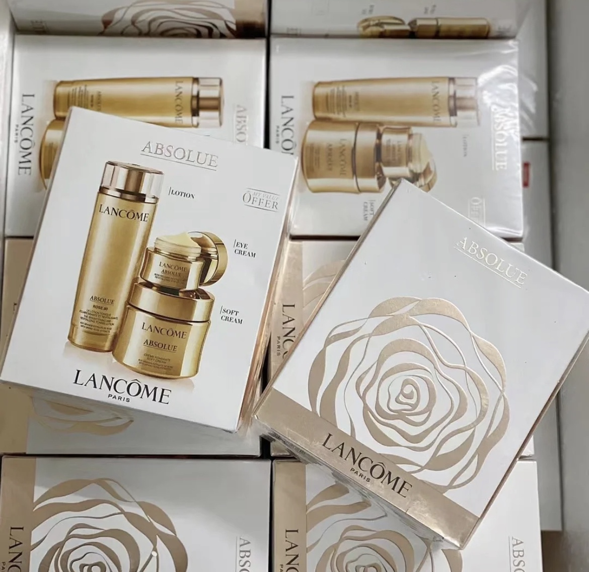 Lancome兰蔻菁纯带水三件套/抗氧化抗衰老滋润补水保湿抗皱五件套