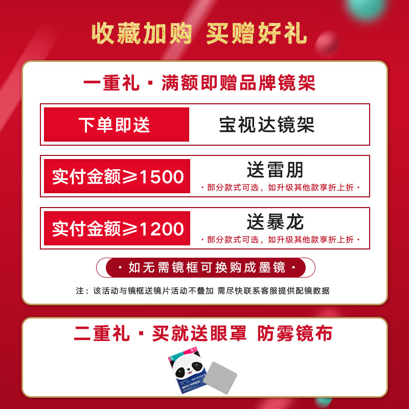 依视路钻晶A+/A3/A4非球面防蓝光近视框架光学眼镜片可配度数2片