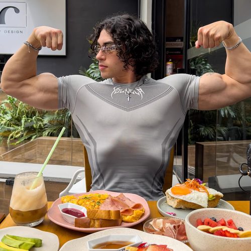 独家 Youngla升级款男女同款 运动健身无缝高弹修身短袖4041 - 图2